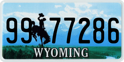 WY license plate 9977286