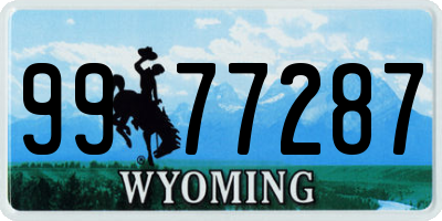 WY license plate 9977287