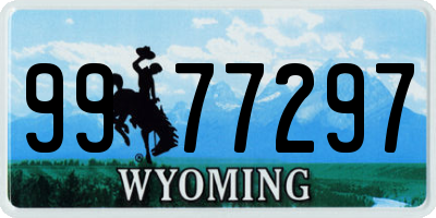 WY license plate 9977297