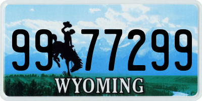WY license plate 9977299