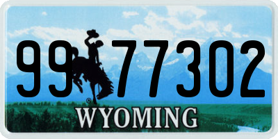 WY license plate 9977302