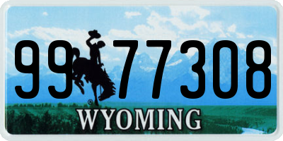 WY license plate 9977308