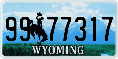 WY license plate 9977317