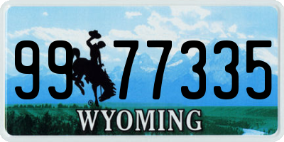 WY license plate 9977335