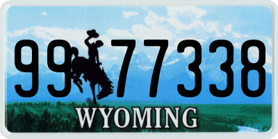 WY license plate 9977338