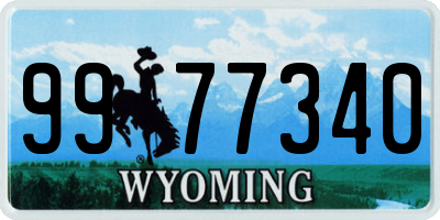 WY license plate 9977340