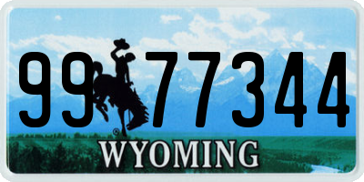 WY license plate 9977344