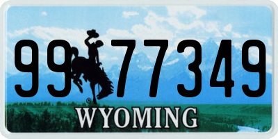 WY license plate 9977349