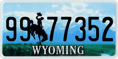 WY license plate 9977352