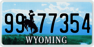 WY license plate 9977354