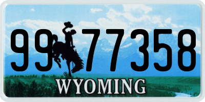 WY license plate 9977358