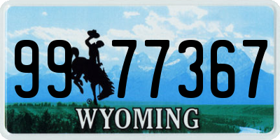 WY license plate 9977367