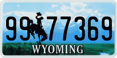 WY license plate 9977369