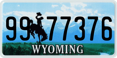 WY license plate 9977376