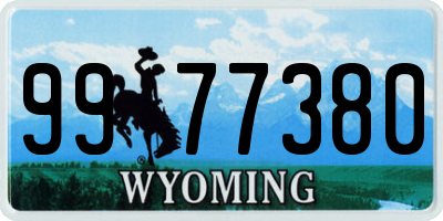 WY license plate 9977380