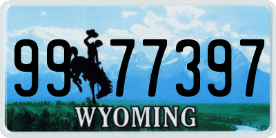 WY license plate 9977397