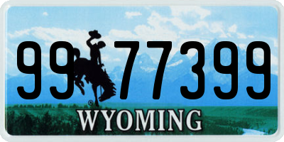 WY license plate 9977399