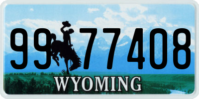 WY license plate 9977408