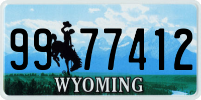 WY license plate 9977412
