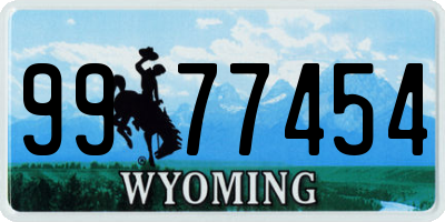 WY license plate 9977454