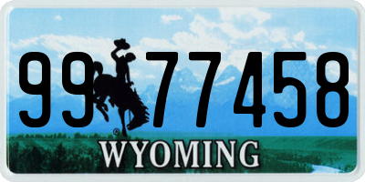 WY license plate 9977458