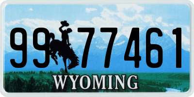 WY license plate 9977461