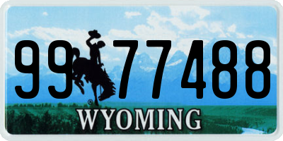 WY license plate 9977488