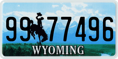 WY license plate 9977496