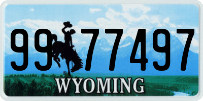 WY license plate 9977497