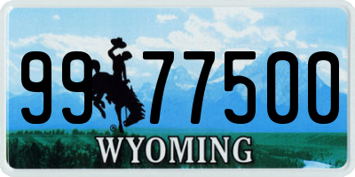 WY license plate 9977500