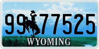 WY license plate 9977525