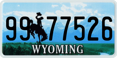 WY license plate 9977526
