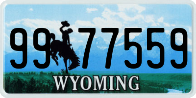 WY license plate 9977559