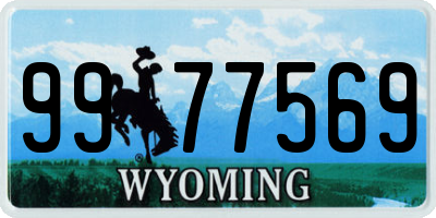 WY license plate 9977569