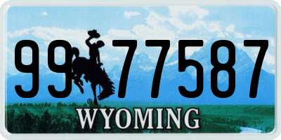 WY license plate 9977587