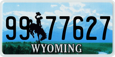 WY license plate 9977627