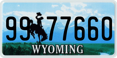 WY license plate 9977660
