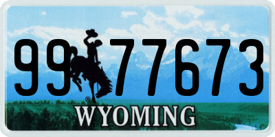 WY license plate 9977673