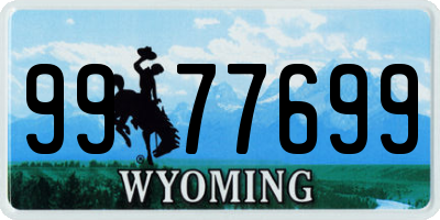 WY license plate 9977699