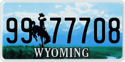 WY license plate 9977708