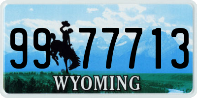 WY license plate 9977713