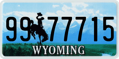 WY license plate 9977715