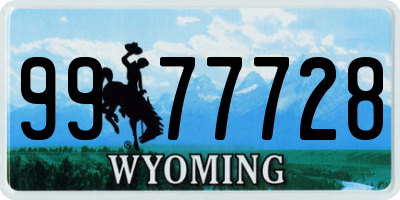 WY license plate 9977728