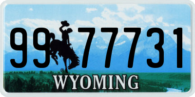 WY license plate 9977731