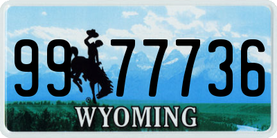 WY license plate 9977736
