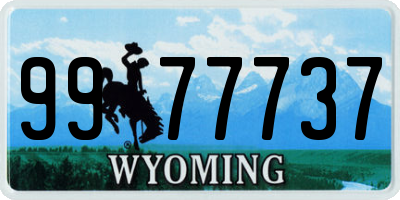 WY license plate 9977737