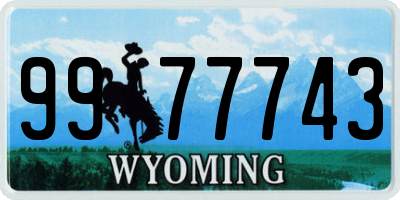 WY license plate 9977743