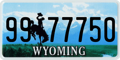 WY license plate 9977750