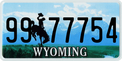 WY license plate 9977754