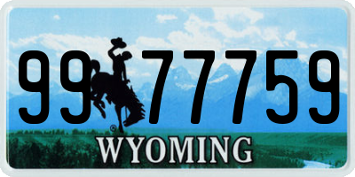 WY license plate 9977759